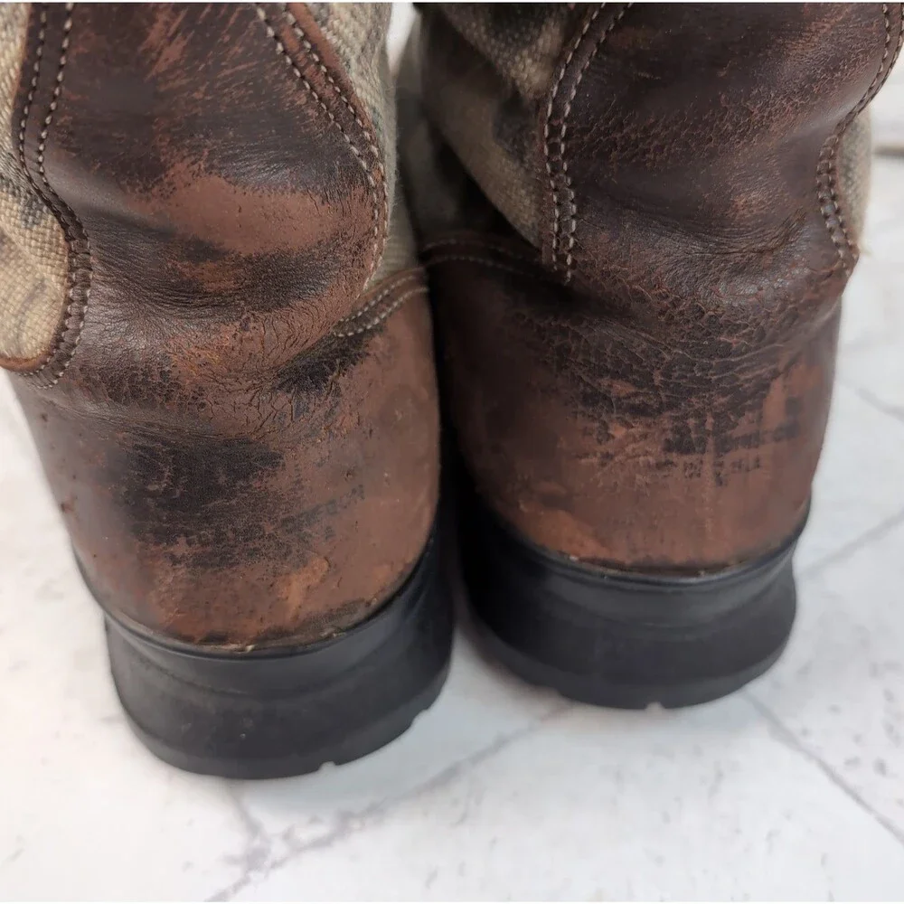 Vintage DANNER  Size 10 D  Camo Brown Hunting Field Boots Gore-Tex Vibram